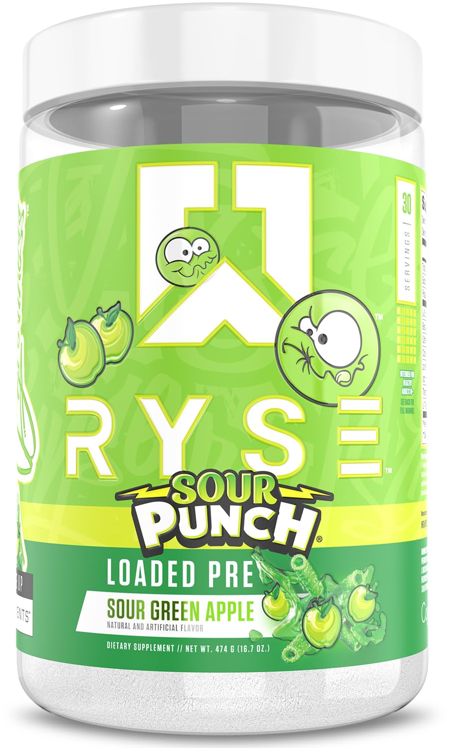 RYSE Loaded Pre Workout Powder - Ring Pop Cherry - Daily Pre-Workout for Men & Women with 325mg Caffeine, Beta Alanine, and Citrulline for Pump, Focus, and Energy - 30 Servings Nirvana Guru