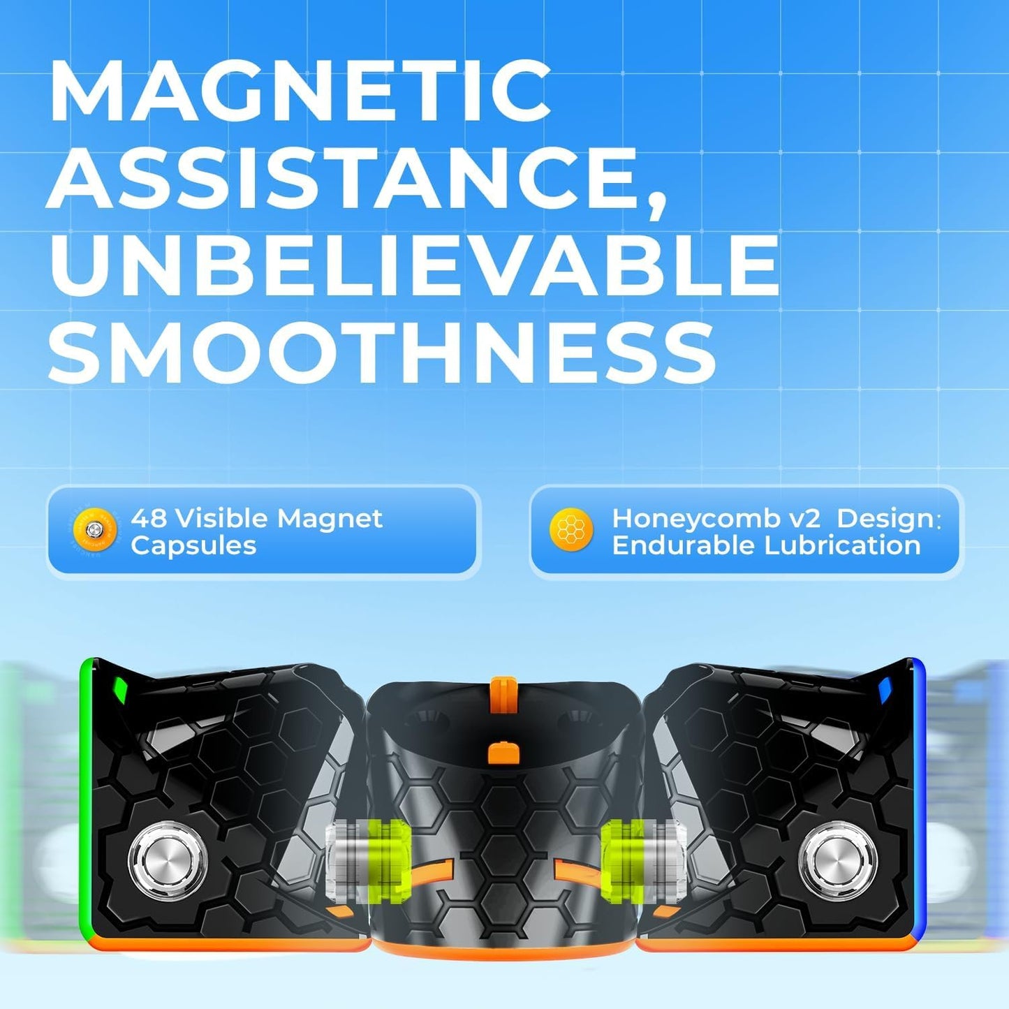 GAN 356 M, Speed Cube 3x3 Magnetic Speedcube Stickerless 356M Fidget Toys for Kids Adults, No Extra GES Nirvana Guru