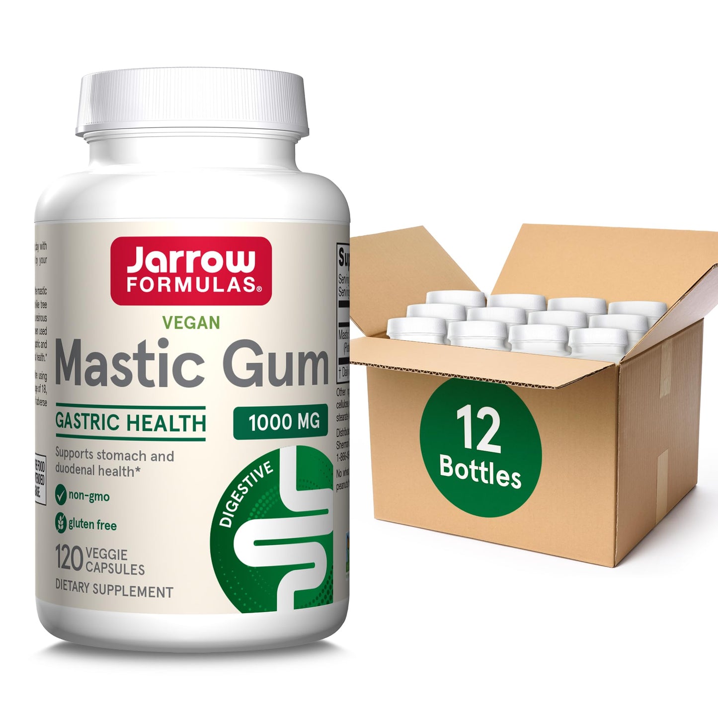 Jarrow Formulas Mastic Gum 1000 mg, Dietary Supplement for Gastrointestinal Health Support, 60 Veggie Capsules, 30 Day Supply - Nirvana Guru