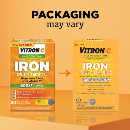 Vitron-C Iron Supplement, Immunity Support Iron Supplements with Vitamin C, Iron Pills for Immune Support, 60 Count Nirvana Guru