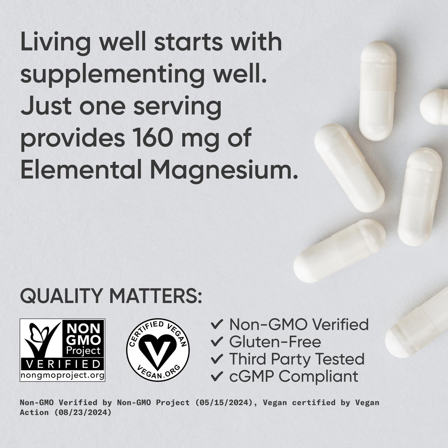Sports Research® Magnesium Glycinate - Supports Restful Sleep & Enzymatic Processes - 160 mg Chelated Magnesium - Vegan Capsule - 90 Count - Nirvana Guru