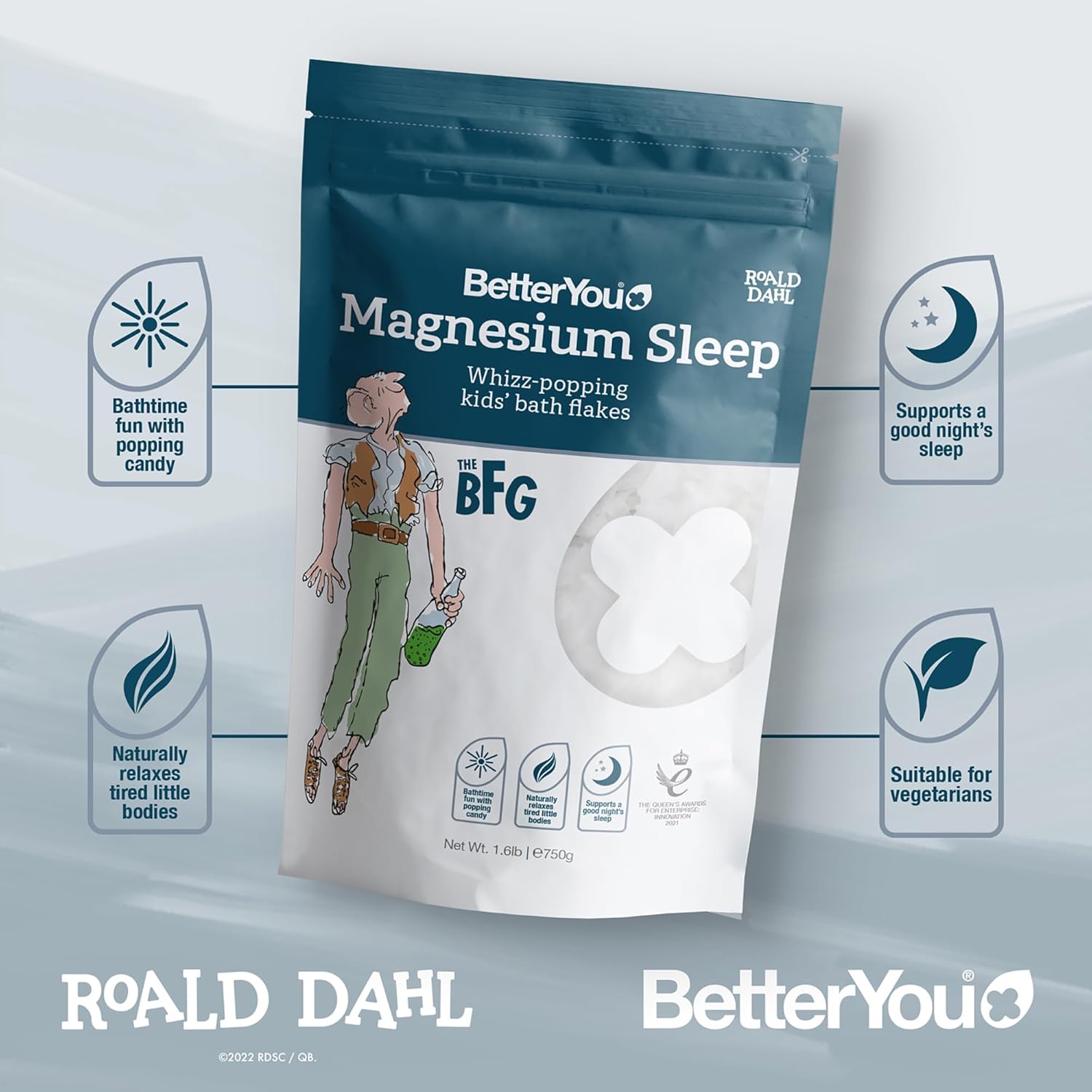 BetterYou Magnesium Sleep Kid’s Bath Flakes - Bath Salts With Popping Candy - Bath Soak With Natural Magnesium - Relaxing Lavender For Sleep - 1.6 lb - Nirvana Guru
