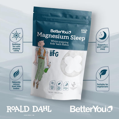 BetterYou Magnesium Sleep Kid’s Bath Flakes - Bath Salts With Popping Candy - Bath Soak With Natural Magnesium - Relaxing Lavender For Sleep - 1.6 lb - Nirvana Guru