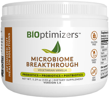 Microbiome Breakthrough Repair Powder - Vegetarian Vanilla - Contains Probiotics for Men and Women - Gas & Bloating Relief - GI Revive - Improves Gut Health - 30 Servings - 150g Nirvana Guru