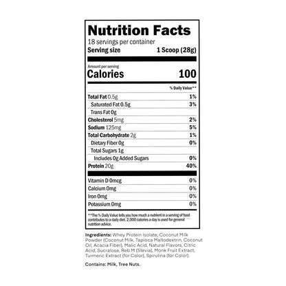 Clear Whey Isolate Protein Powder, Frosty Lemonade, 20g Complete Protein per Serving, No Added Sugar, Grass-Fed, 21 Servings Nirvana Guru