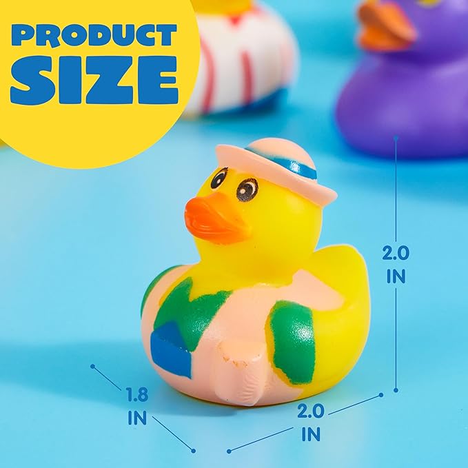 JOYIN 30 Pcs Rubber Ducks, Random Assortment Ducks Bulk with Mesh Carry Bag, Mini Rubber Duckies for Baby Bath Toys, Kids Toddler Summer Pool Toys Birthday Gifts Party Favors nirvanaguru
