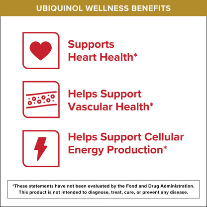 Qunol Ubiquinol CoQ10 200mg Softgels, Powerful Antioxidant for Heart and Vascular Health, Essential for Energy Production, Natural Supplement Active Form of CoQ10, 60ct Softgels Nirvana Guru