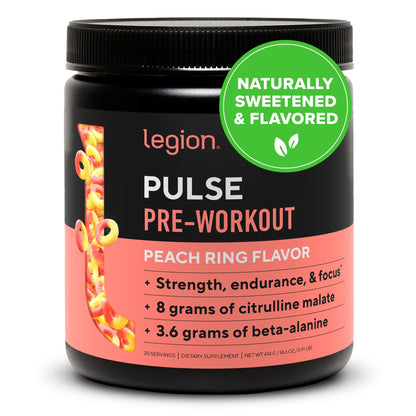 LEGION Pulse Pre Workout Supplement - All Natural Nitric Oxide Preworkout Drink to Boost Energy, Creatine Free, Naturally Sweetened, Beta Alanine, Citrulline, Alpha GPC (Fruit Punch) Nirvana Guru
