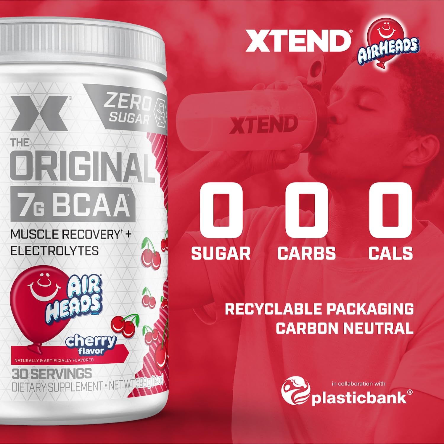 Original BCAA Powder Airheads Candy Flavor, 7g BCAA and 2.5g L-Glutamine, Sugar Free Post Workout Muscle Recovery Drink with Amino Acids for Men & Women, 30 Servings Nirvana Guru