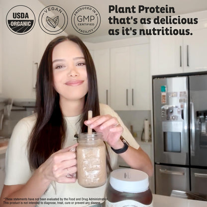 KOS Vegan Protein Powder Erythritol Free, Vanilla USDA Organic - Pea Protein Blend, Plant Based Superfood Rich in Vitamins & Minerals - Keto, Dairy Free - Meal Replacement for Women & Men, 28 Servings - Nirvana Guru