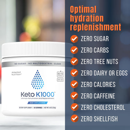 Hi-Lyte Keto K1000 Electrolyte Powder | Raspberry Lemon | Hydration Supplement Drink Mix | Boost Energy & Beat Leg Cramps | No Sugar, No Maltodextrin | 50 Servings