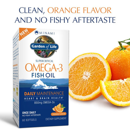 Garden of Life EPA/DHA Omega 3 Fish Oil - Minami Natural Brain Function, Heart and Mood Supplement, 60 Softgels - Nirvana Guru