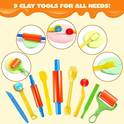 JOYIN 44 Clay Tools Set for Kids, Clay Accessories with Various Plastic Molds, Rolling Pins, Cutters nirvanaguru