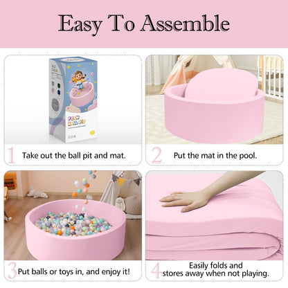 Foam Ball Pit, 35.4"x 11.8" Ball Pits for Toddlers, Soft Round Kiddie Baby Playpen Ball Pool for Kids, Ideal Gift for Babies Indoor and Outdoor Game, Grey, (Balls not Included) Nirvana Guru