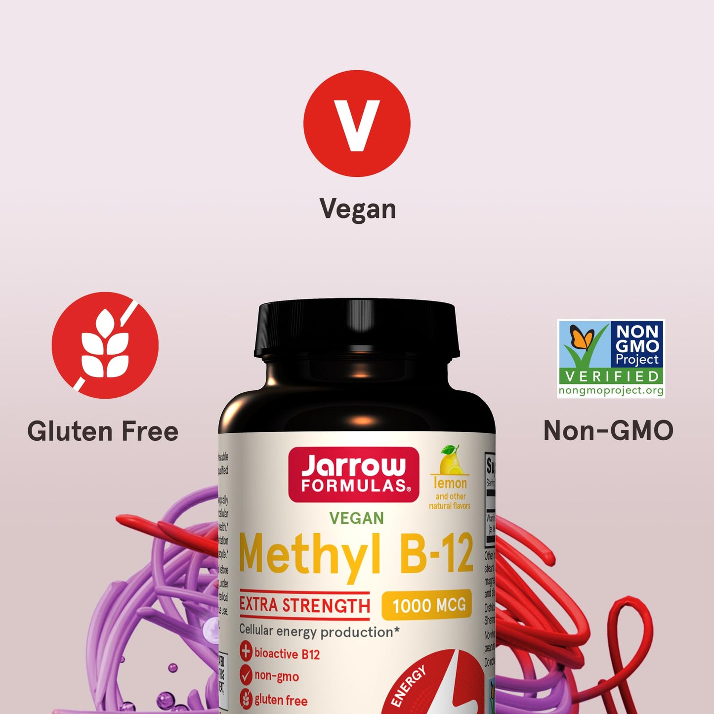Jarrow Formulas Extra Strength Methyl B-12, Dietary Supplement for Cellular Energy Production, 100 Lemon-Flavored Chewable Tablets, Up to a 100 Day Supply - Nirvana Guru
