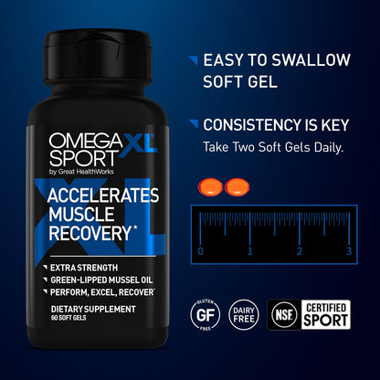 OmegaXL Joint Support Supplement - Natural Muscle Support, Green Lipped Mussel Oil, Soft Gel Pills, Drug-Free, 120 Count Nirvana Guru