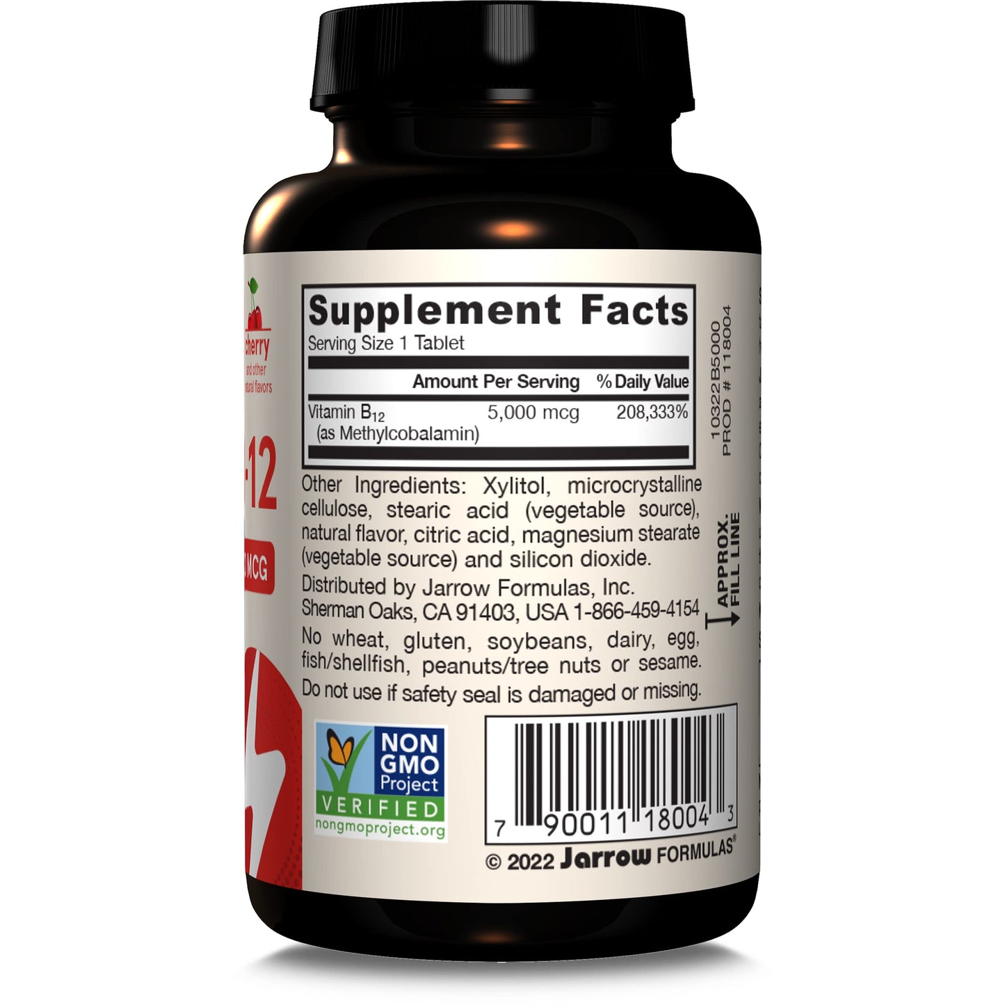 Jarrow Formulas Vitamin B12 5000 mcg - Maximum Strength for Cellular Energy and Brain Health, 60 Cherry Chewable Tablets, B12 Vitamins 5000 mcg - Nirvana Guru