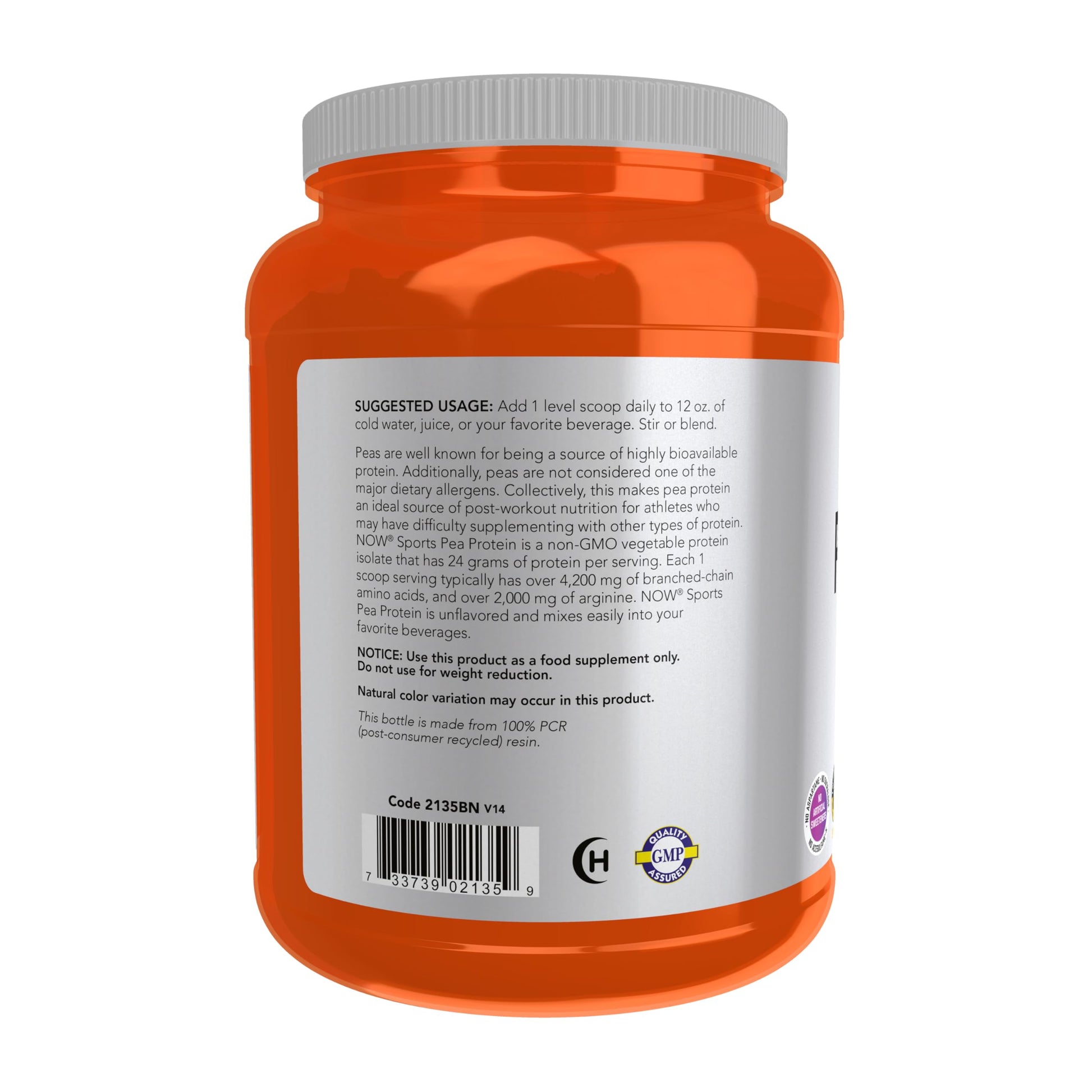 NOW Foods Sports Nutrition, Pea Protein 24 g, Fast Absorbing, Unflavored Powder, 2-Pound - Nirvana Guru