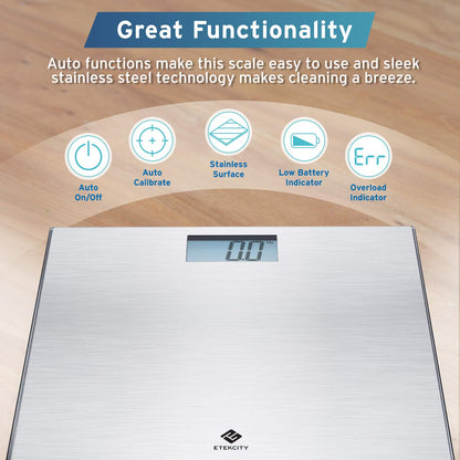 Etekcity Digital Body Weight Bathroom Scale, Large Blue LCD Backlight Display, High Precision Measurements,6mm Tempered Glass, 400 Pounds Nirvana Guru