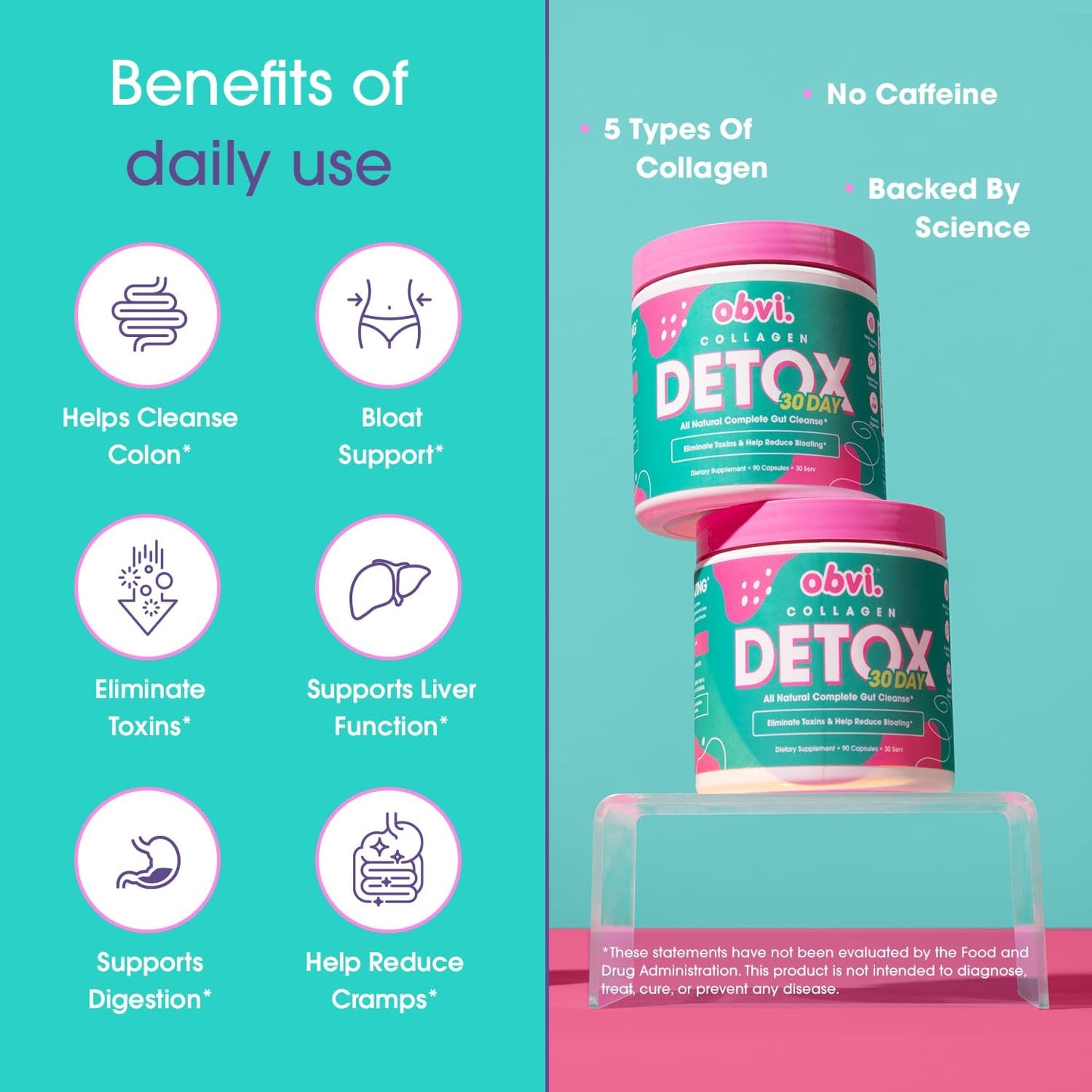 Obvi Detox Colon Cleanse Supplement | Promotes Digestive and Gut Health, Bloating Relief, Helps Remove Toxins | Immune Support with Milk Thistle, Psyllium Husk, Senna Leaf | 90 Capsules | 30 Servings - Nirvana Guru