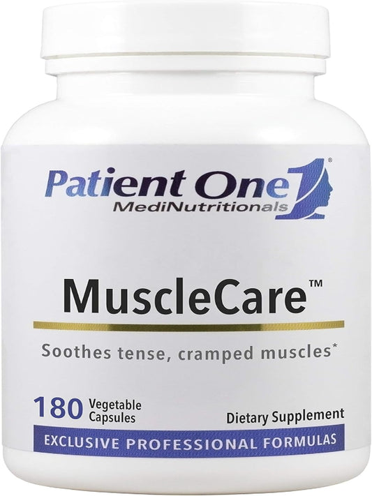 Patient One MuscleCare | Supplement to Help Soothe Muscle Cramps and Tension* | with Magnesium, Passion Flower, Valerian and More | 180 Capsules - Nirvana Guru