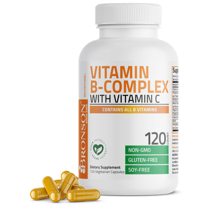 Bronson Vitamin B Complex with Vitamin C - Immune Health, Energy Support & Nervous System Support - Non-GMO, 250 Vegetarian Capsules Nirvana Guru