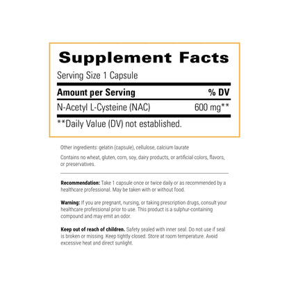 Integrative Therapeutics NAC Supplement (N-Acetyl L-Cysteine) - Vital in Cellular Antioxidant Pathways - 60 Capsules - Nirvana Guru