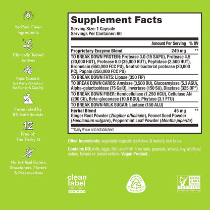 HUM Flatter Me Digestive Enzymes Bloating Supplement - Fast-Acting Bloat Relief for Digestive Health & Debloating Multi Enzyme | Bloat Pills, Anti Bloat Pills, Vegan 60 Servings Nirvana Guru