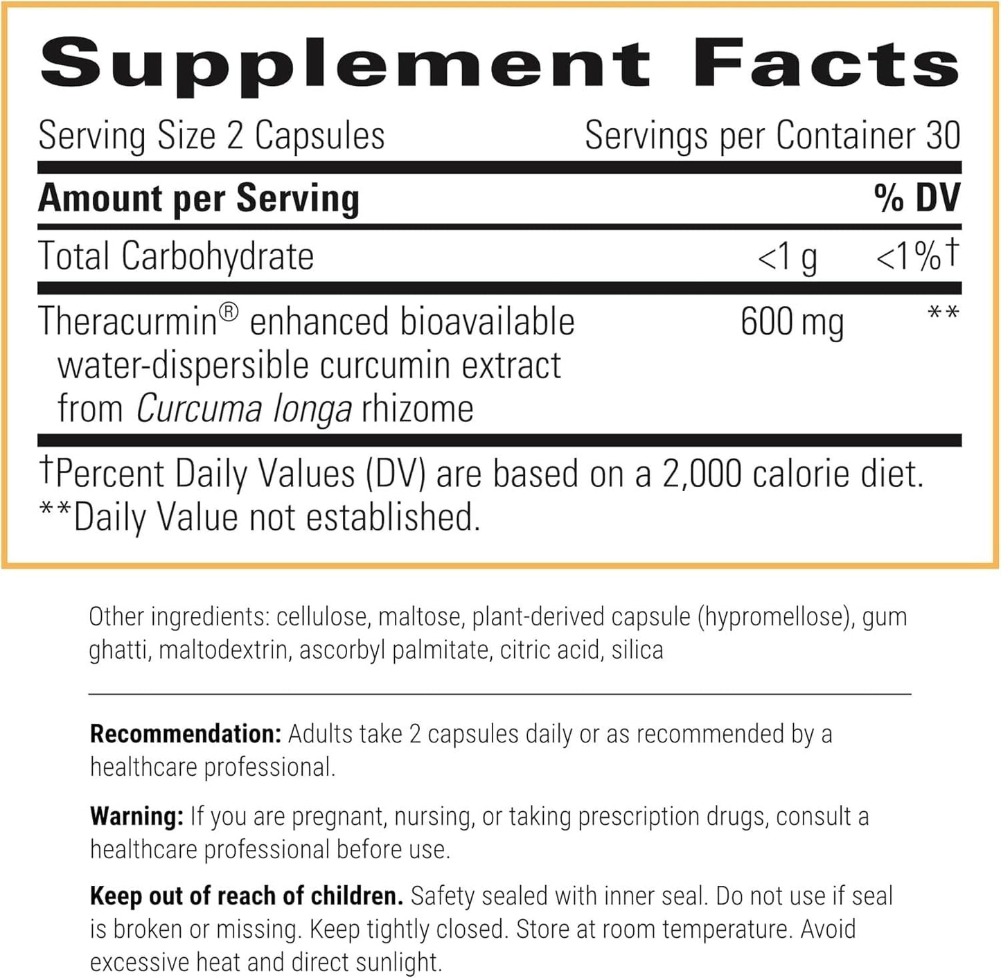 Integrative Therapeutics Theracurmin HP - High Absorption Turmeric & Curcumin Supplement - 27x More Bioavailable - Relief of Minor Discomfort Due to Occasional Overuse* - Vegan - 120 Capsules - Nirvana Guru