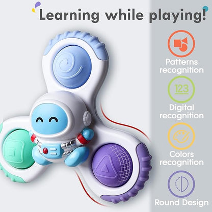 ALASOU 3PCS Pop Suction Cup Spinner Toys for 1 Year Old Boy Girl|Novelty Spinning Tops Toddler Toys Age 1-2|Sensory Baby Bath Toy for Toddlers 1-3|12 18 Months Boy Birthday Gift for Infant nirvanaguru