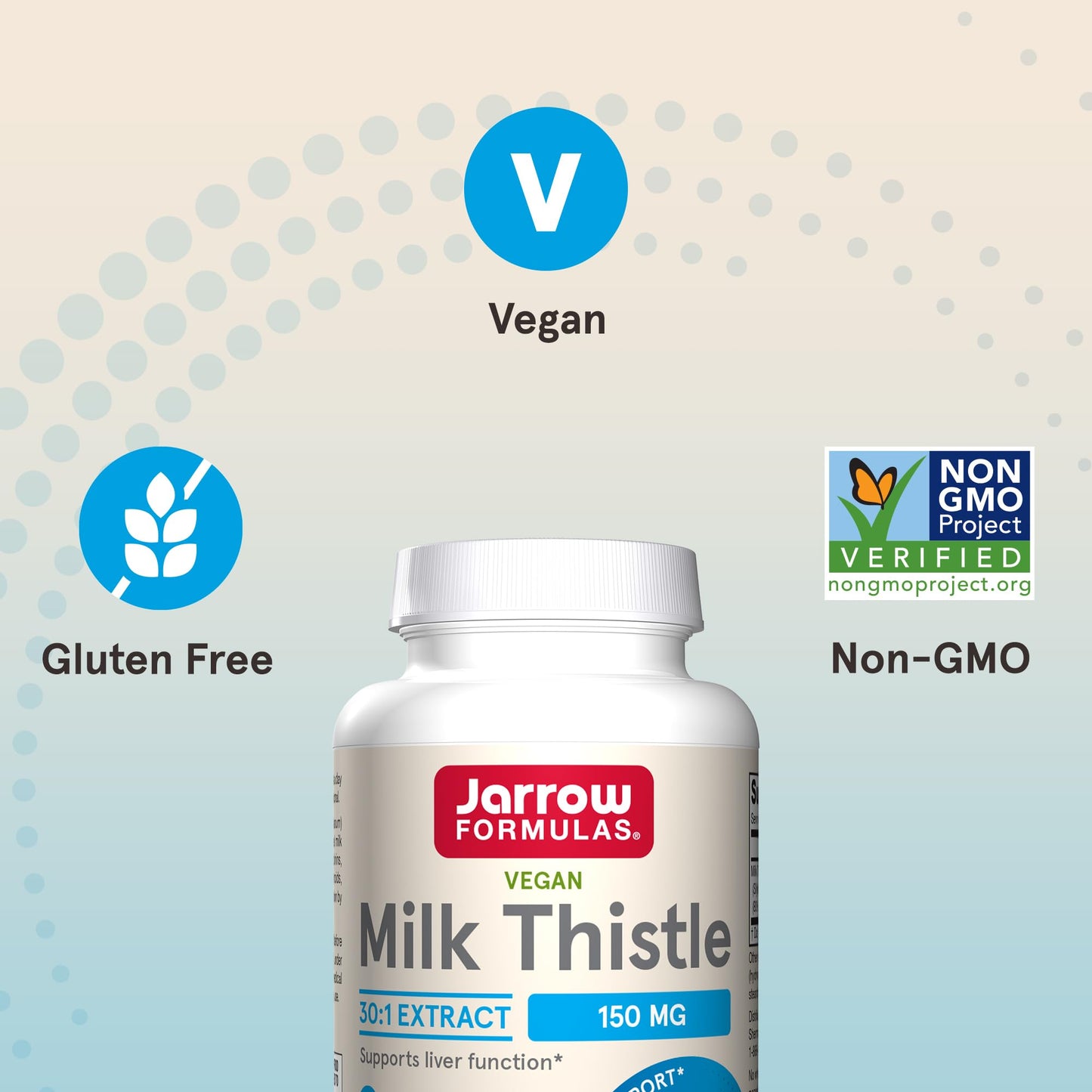 Jarrow Formulas Milk Thistle 150 mg With 30:1 Standardized Silymarin Extract, Dietary Supplement for Liver Function Support, 200 Veggie Capsules, 66-200 Day Supply - Nirvana Guru