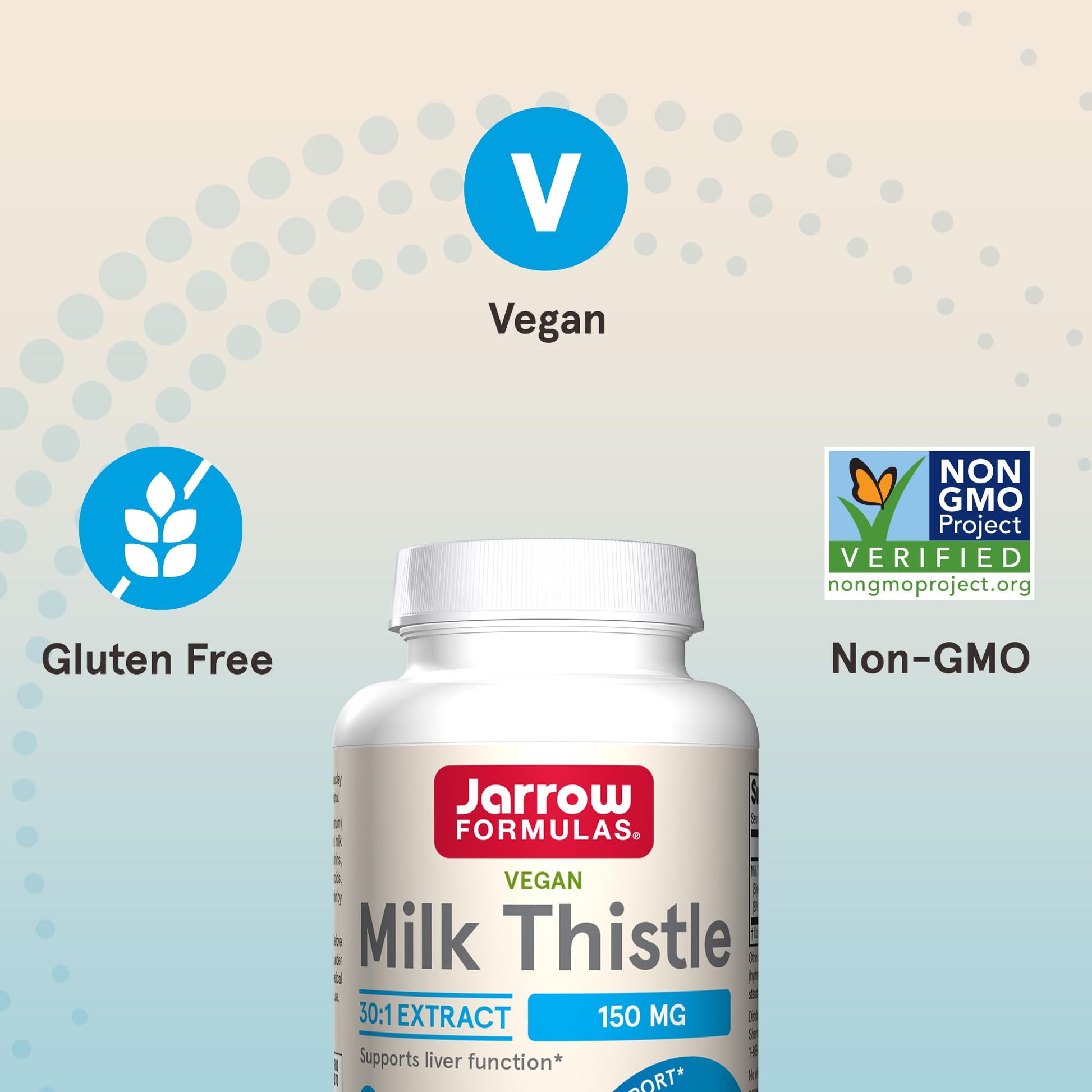 Jarrow Formulas Milk Thistle 150 mg With 30:1 Standardized Silymarin Extract, Dietary Supplement for Liver Function Support, 200 Veggie Capsules, 66-200 Day Supply - Nirvana Guru