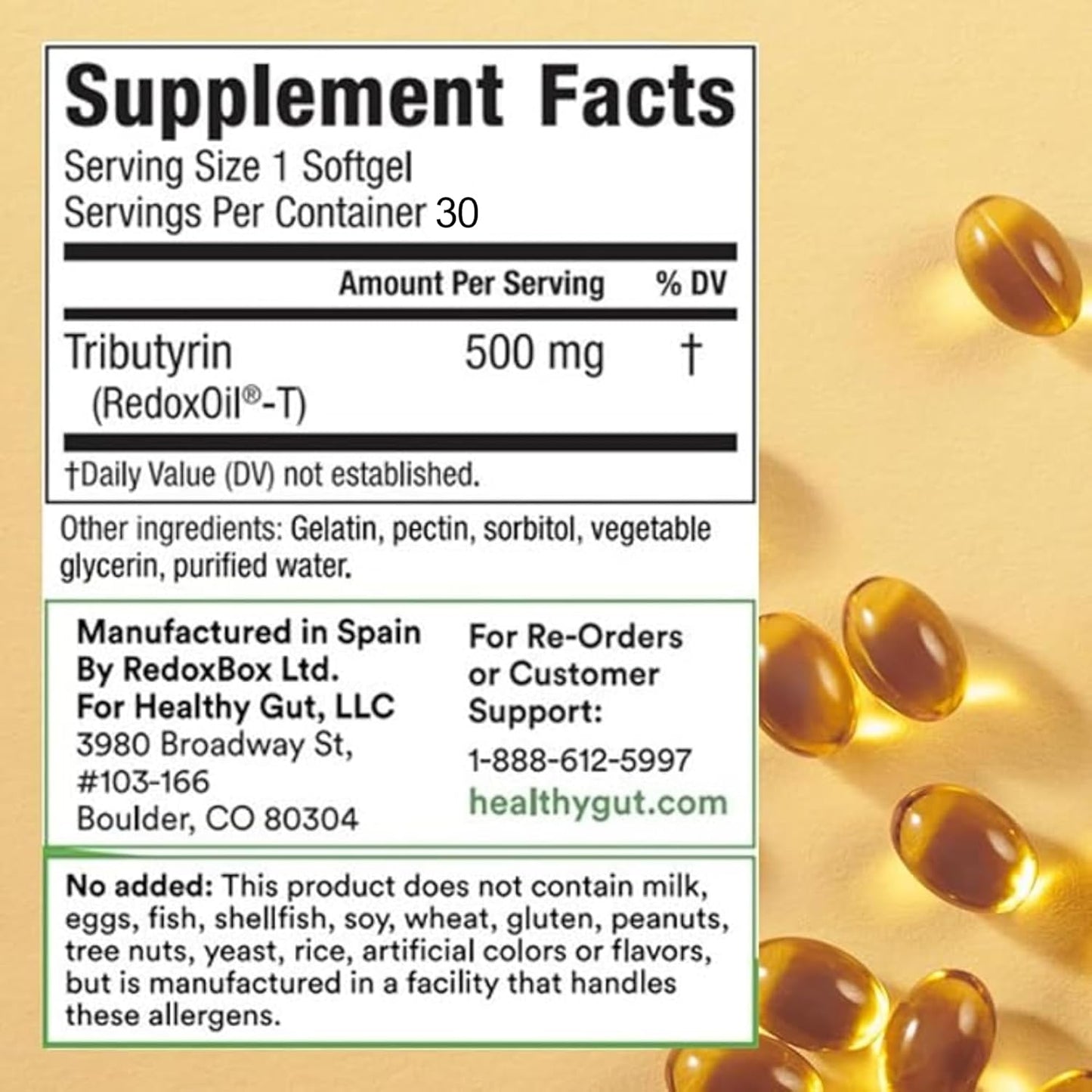 Tributyrin-X | Most Bioavailable Butyrate Postbiotic for Gut Health & Leaky Gut Support | 99% Pure w/Zero Odor | 30 Softgels Nirvana Guru