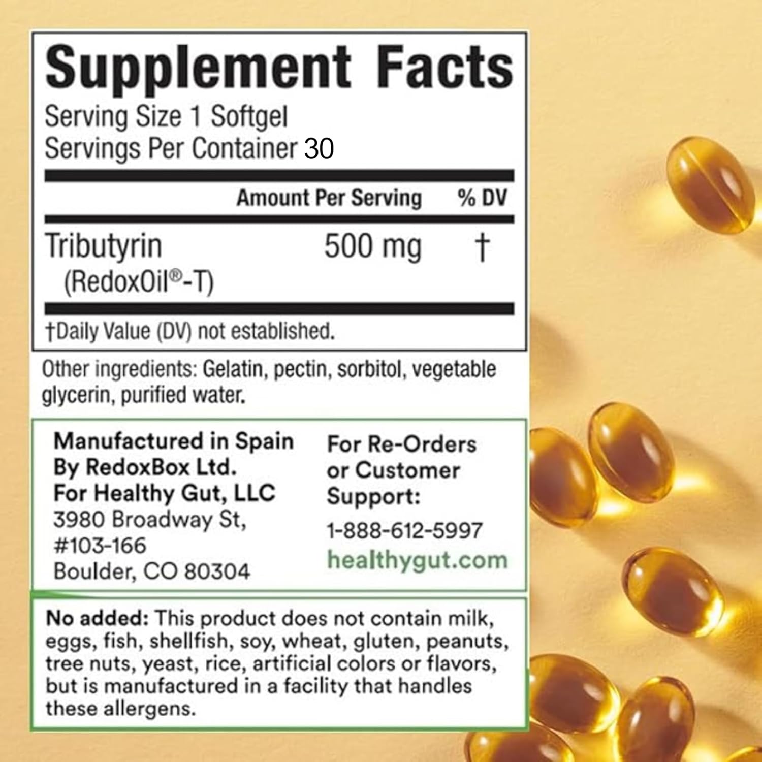 Tributyrin-X | Most Bioavailable Butyrate Postbiotic for Gut Health & Leaky Gut Support | 99% Pure w/Zero Odor | 30 Softgels Nirvana Guru