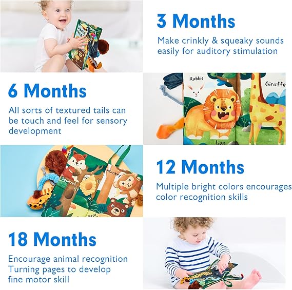 hahaland Baby Books 0-6 Months, Infant Tummy Time Toy High Contrast Sensory Toys 6 to 12 Months Touch Feel Book Babies Travel Toy Gifts for Boy Girl 0-3 Month Baby Shower Birthday Gifts (Single Book) nirvanaguru