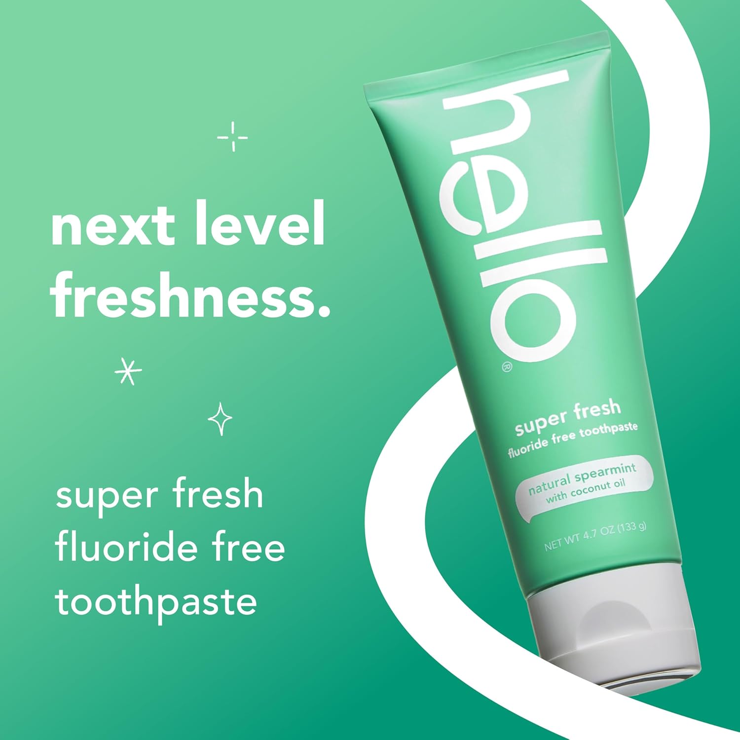 hello Super Fresh Fluoride Free Toothpaste, Toothpaste for Bad Breath, Helps Remove Surface Stains, Natural Spearmint, 3 Pack, 4.7 Oz Tubes Nirvana Guru