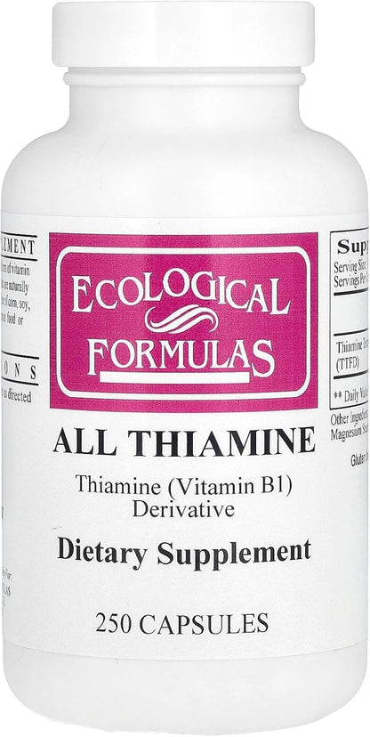 Ecological Formulas Allithiamine Vitamin B1 Capsule, 50 mg, 250 Count - Nirvana Guru