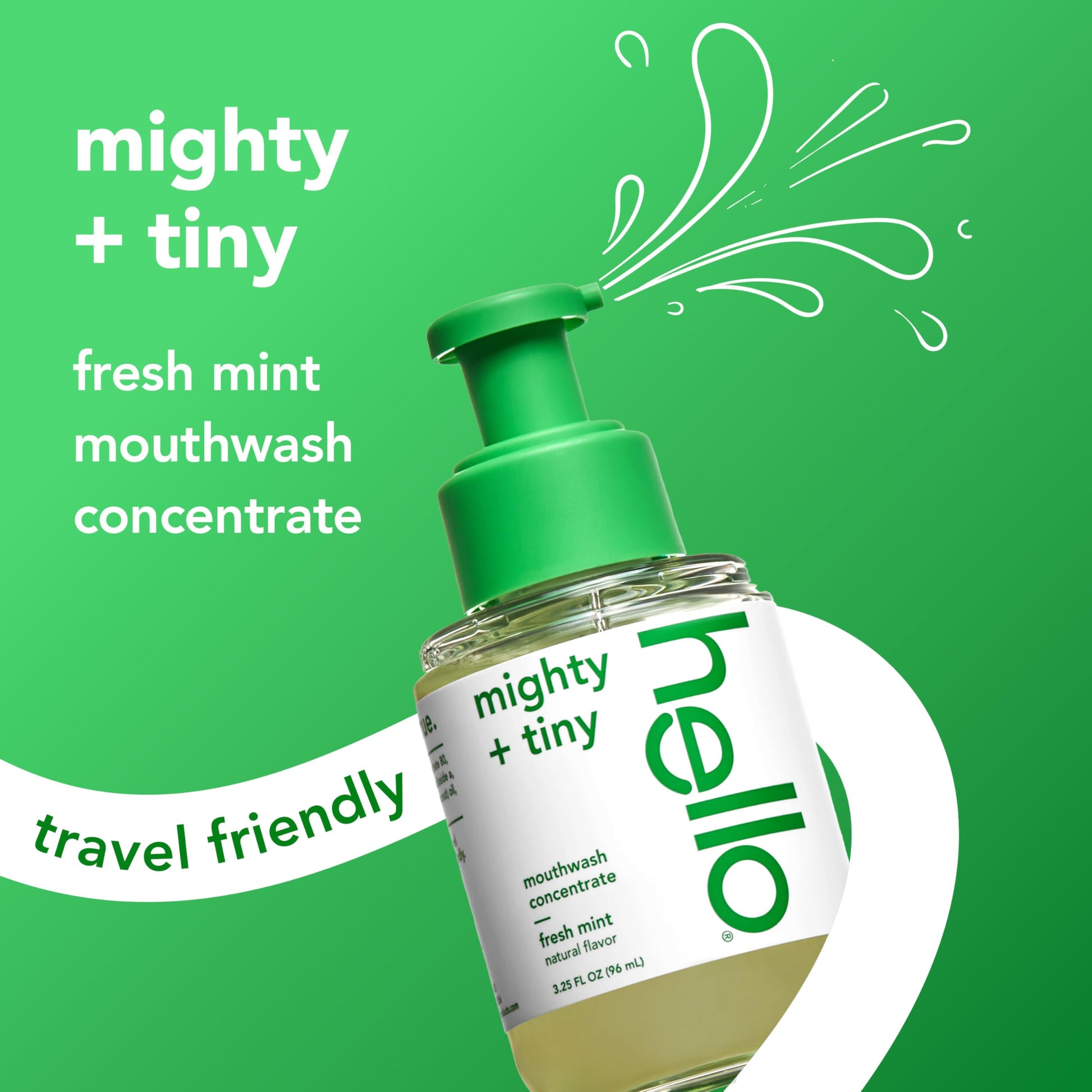 Hello Fresh Mint Mouthwash Concentrate, Alcohol Free for Bad Breath, Travel Size Mouthwash Made with Coconut Oil and Tea Tree Oil, Helps Freshen Breath, 2 Pack, 3.25 Oz Pump Bottles Nirvana Guru