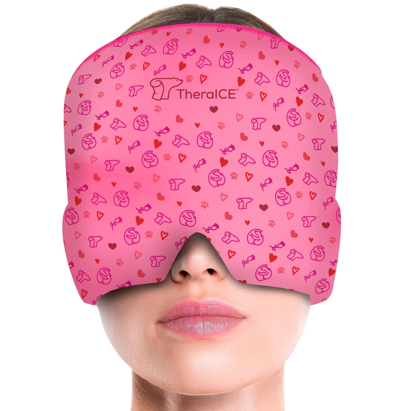 TheraICE Migraine Relief Cap, Soothing Headache Hat Ice Pack Mask, Face Cold Compress Cooling Gel Head Wrap Products for Tension, Stress & Hangover