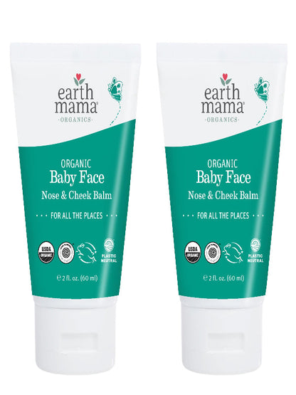 Earth Mama Organic Baby Face Nose & Cheek Balm | Moisturizer with Calendula Oil for Dry Skin Care, Natural Petroleum Jelly Alternative (2-Fluid Ounce) Nirvana Guru