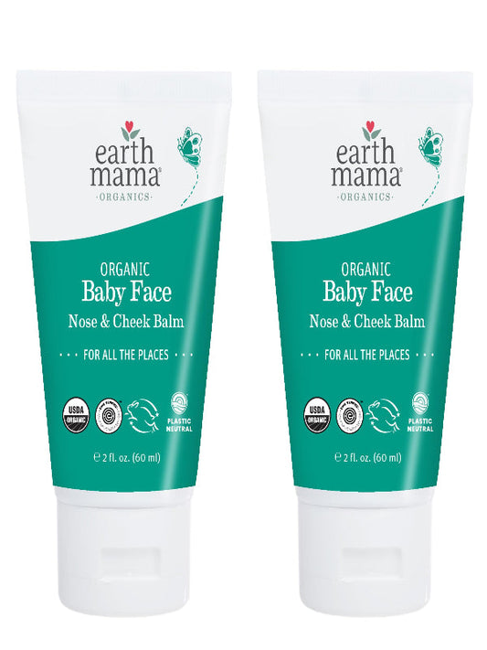 Earth Mama Organic Baby Face Nose & Cheek Balm | Moisturizer with Calendula Oil for Dry Skin Care, Natural Petroleum Jelly Alternative (2-Fluid Ounce) Nirvana Guru