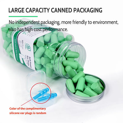 LYSIAN Ultra Soft Foam Earplugs Sleep, Noise Cancelling Ear Plugs for Sleeping, Shooting,Travel and Work-38dB SNR 31dB NRR Sound Blocking-60 Pairs Pack (Lake Blue)