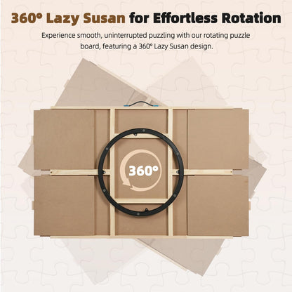ALL4JIG 1500 Piece Rotating Puzzle Board with Drawers and Cover,25"x34"Portable Wooden Jigsaw Puzzle Table for Adults Portable,Lazy Susan Spinning Puzzle Boards Birthday Gift for mom Nirvana Guru