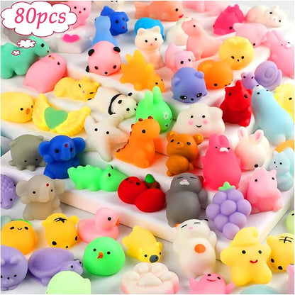 80pcs Mochi Squishy Toys, Mini Kawaii Squishy Fidget Toys Bundles Squishies Party Favors for Kids Gift for Easter Basket Stuffers Egg Fillers Birthday Classroom Prize Pinata Christmas Stocking nirvanaguru