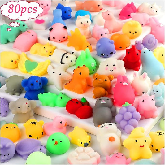 80pcs Mochi Squishy Toys, Mini Kawaii Squishy Fidget Toys Bundles Squishies Party Favors for Kids Gift for Easter Basket Stuffers Egg Fillers Birthday Classroom Prize Pinata Christmas Stocking nirvanaguru
