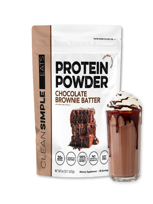 Clean Simple Eats Whey Protein Powder, Simply Vanilla Flavor Naturally Sweetened, 100% Grass Fed Protein Powder with Digestive Enzymes & No Artificial Ingredients, Gluten Free, 30 Servings