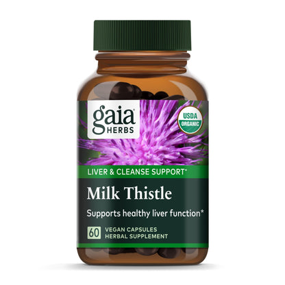 Gaia Herbs Milk Thistle - Liver Supplement & Cleanse Support for Maintaining Healthy Liver Function* - 60 Vegan Capsules (20-Day Supply) - Nirvana Guru