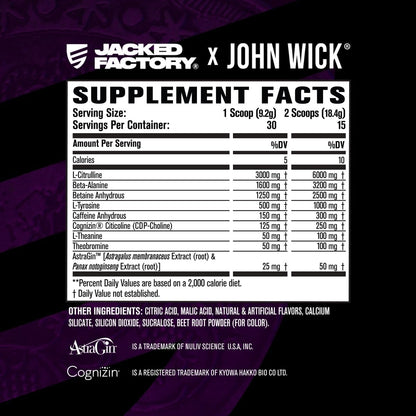 Jacked Factory NITROSURGE Pre Workout Supplement - Energy Booster, Instant Strength Gains, Clear Focus & Intense Pumps - NO Booster & Powerful Preworkout Energy Powder - 30 Servings, Blue Raspberry