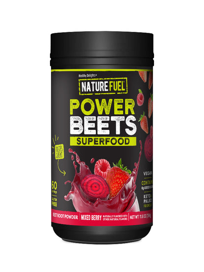 Nature Fuel Power Beets Powder, Delicious Mixed Berry, Concentrated Superfood Supplement, Supports Circulation, Natural Energy & Stamina, Non-GMO, 60 Servings (Packaging May Vary) Nirvana Guru