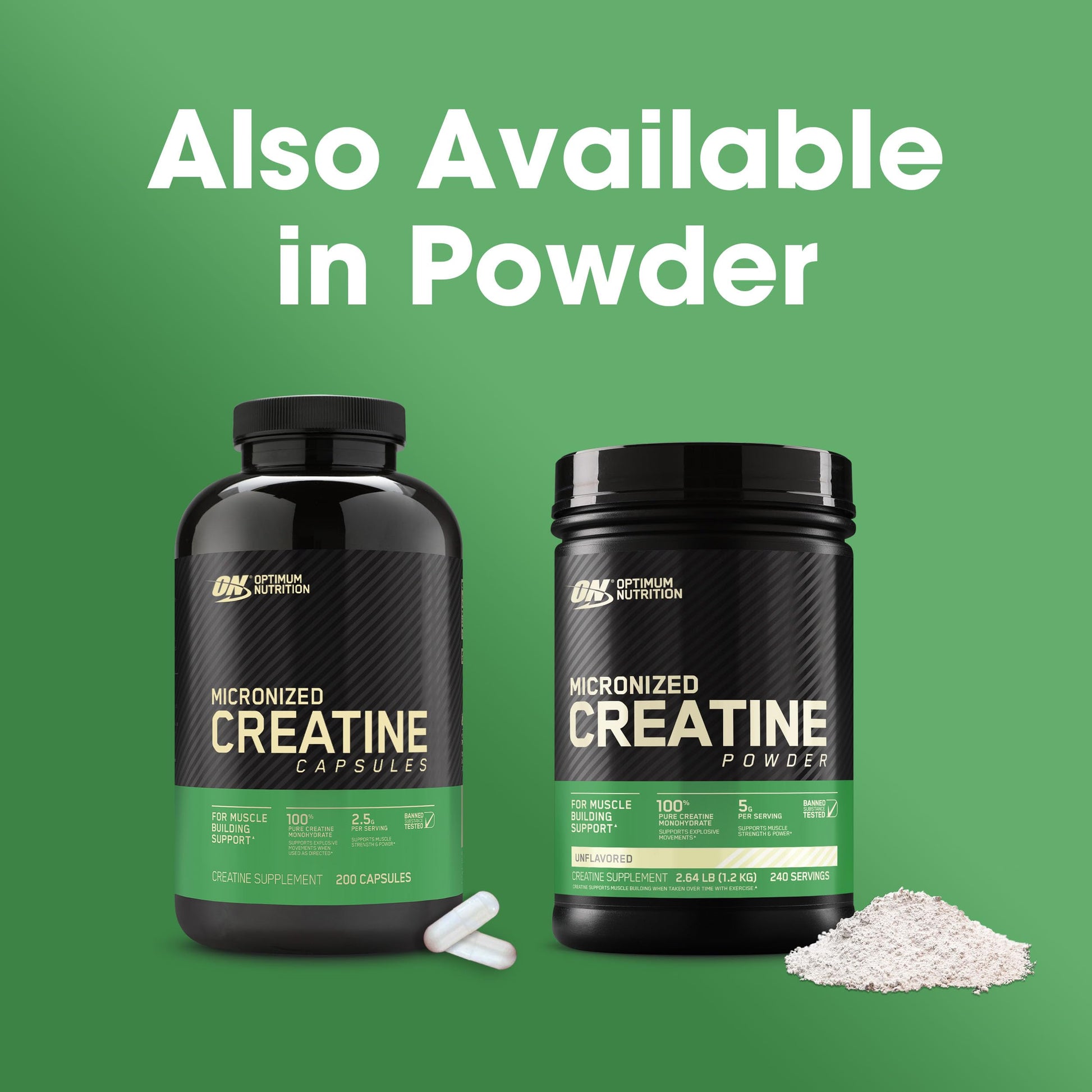 Optimum Nutrition Micronized Creatine Monohydrate Capsules, Keto Friendly, 2500mg, 100 Capsules - Nirvana Guru